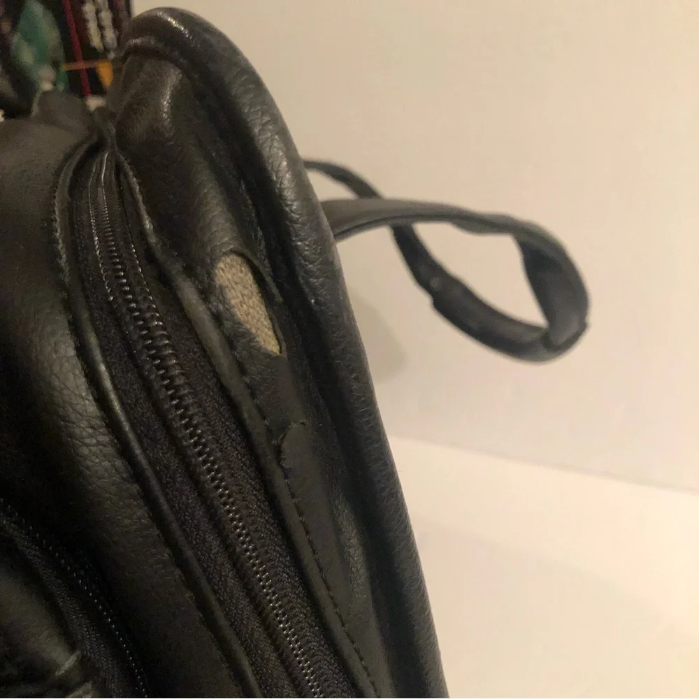 Stebco Leather Briefcase/ Computer Bag Black Handles and Shoulder Strap